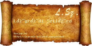 Légrádi Szilárd névjegykártya
